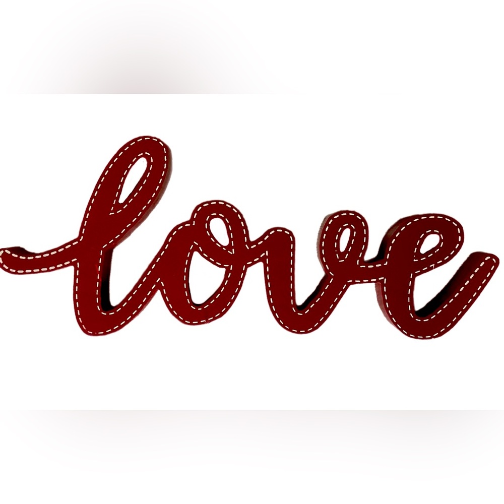 Mantle  Red Cursive Love Decor
